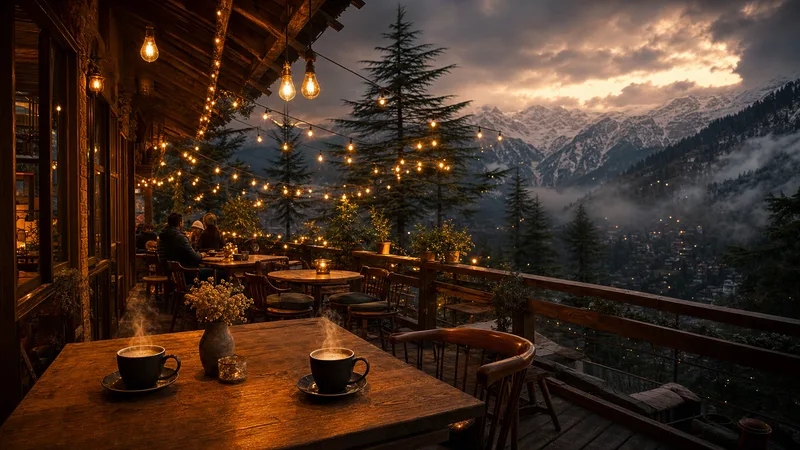 Mist & Pine Café — Old Manali coffee with a mountain view